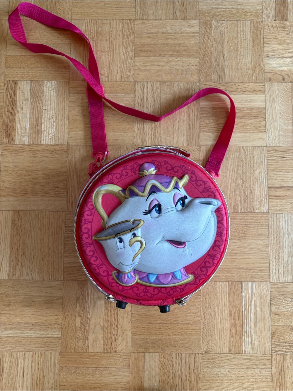 Disney Pink Mrs. Potts Round Crossbody Bag